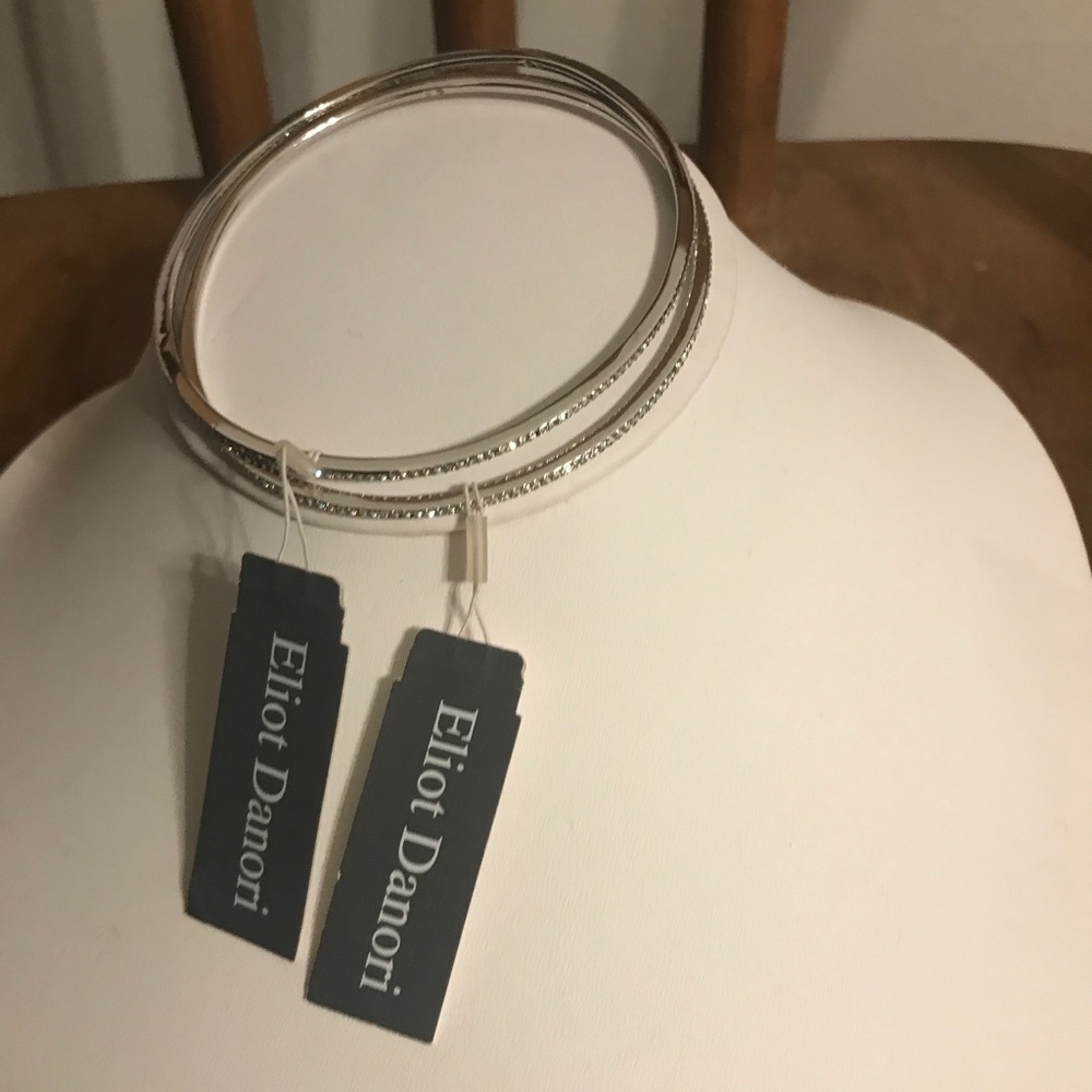(HOLD)  (1) Eliott Danori Silver CZ Bangle Bracelet